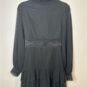 Long sleeve black ruffle dress